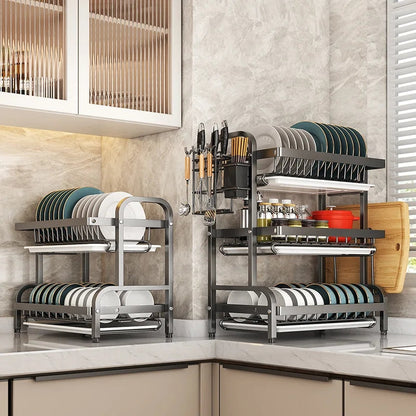 2 and 3 tier dish drying rack