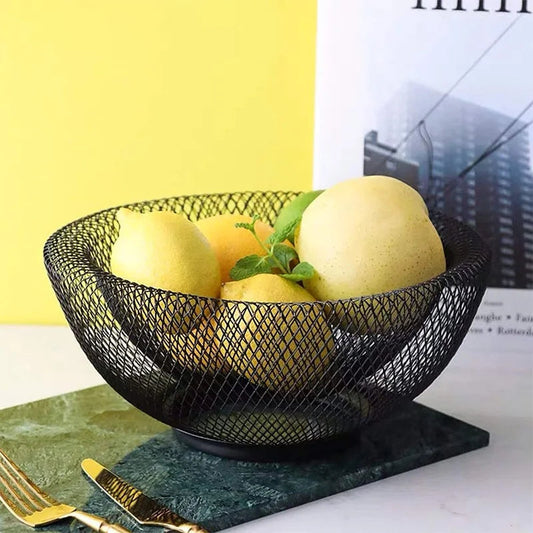 Double Wall Metal Fruit Bowl Basket