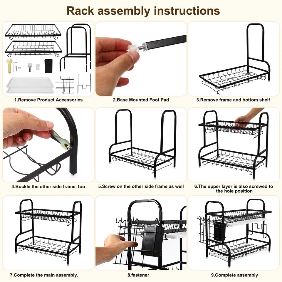 2 and 3 tier dish drying rack