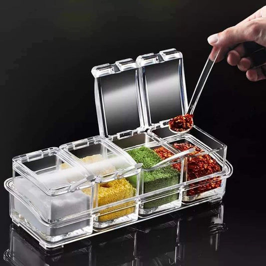 Acrylic high quality 4 grid spices rack