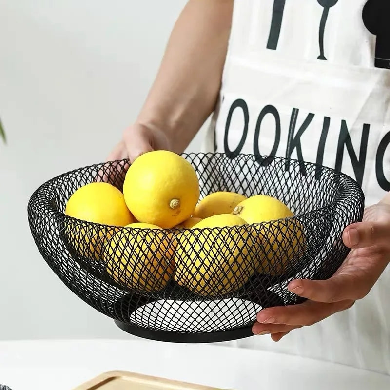 Double Wall Metal Fruit Bowl Basket