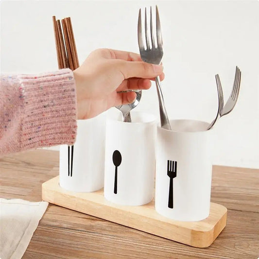 3pcs Drain Chopsticks Holder with tray