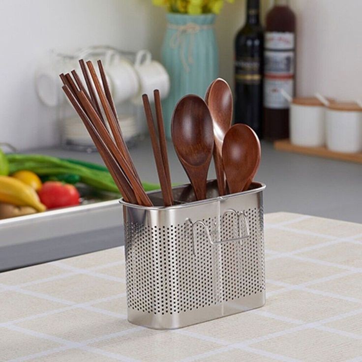 Stainless Steel Cutlery Holder With Hanging Option