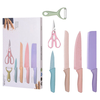 6Pcs Stainless Steel Colorful Knife Set