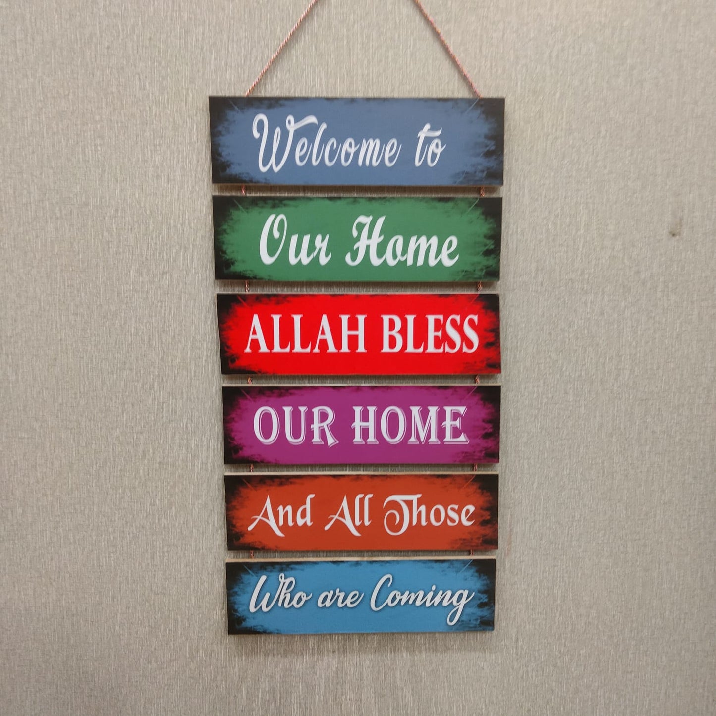 Welcome to our home Allah bless Wall hanging- wall decoration quotes