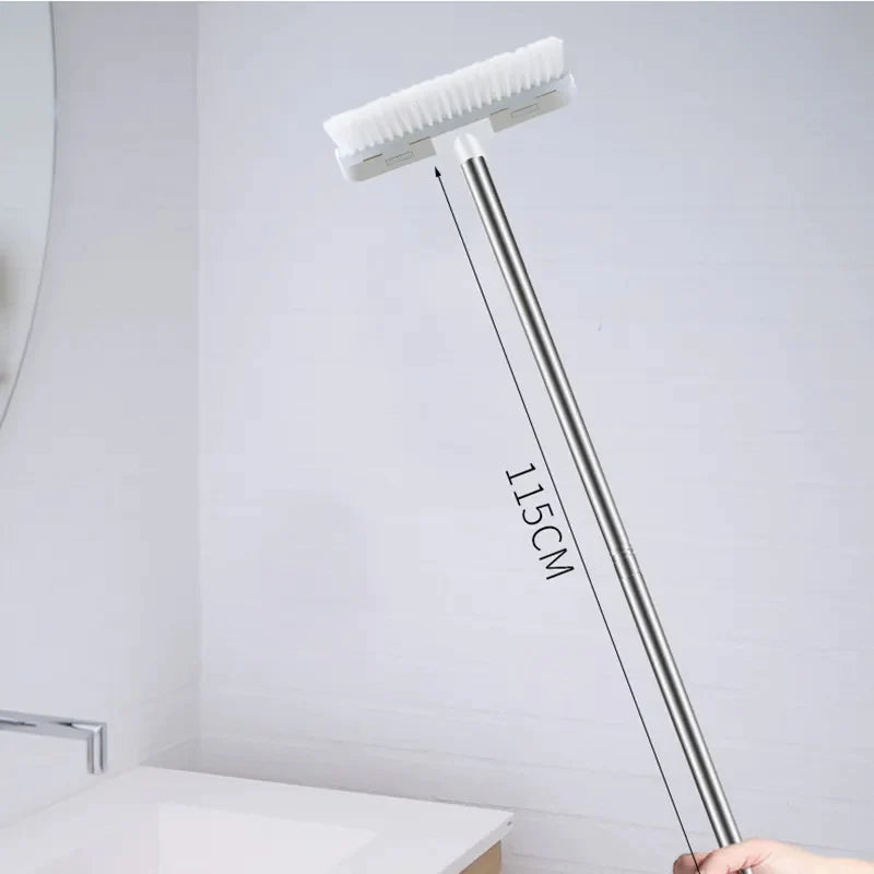 Floor cleaning brush with adjustable handle