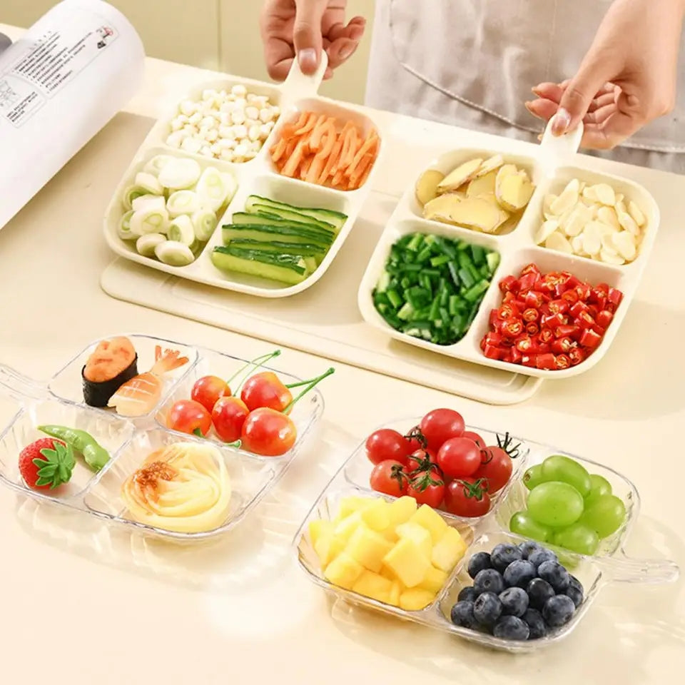 High quality 4 portions serving tray - Plastic body serving Tray