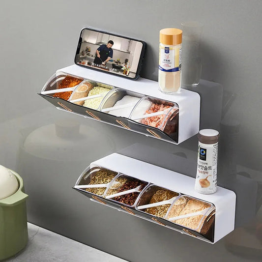 Wall mounted cover top spices rack