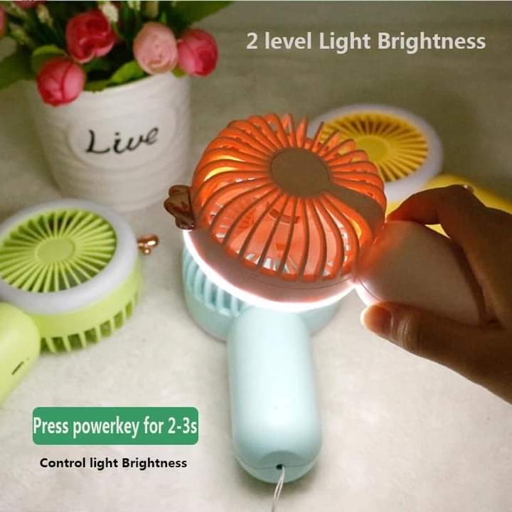 Portable led light fan rechargeable fan with led light