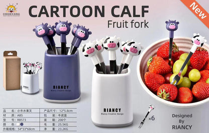 Cartoon Style Fork's With Holder (6pcs forks set)