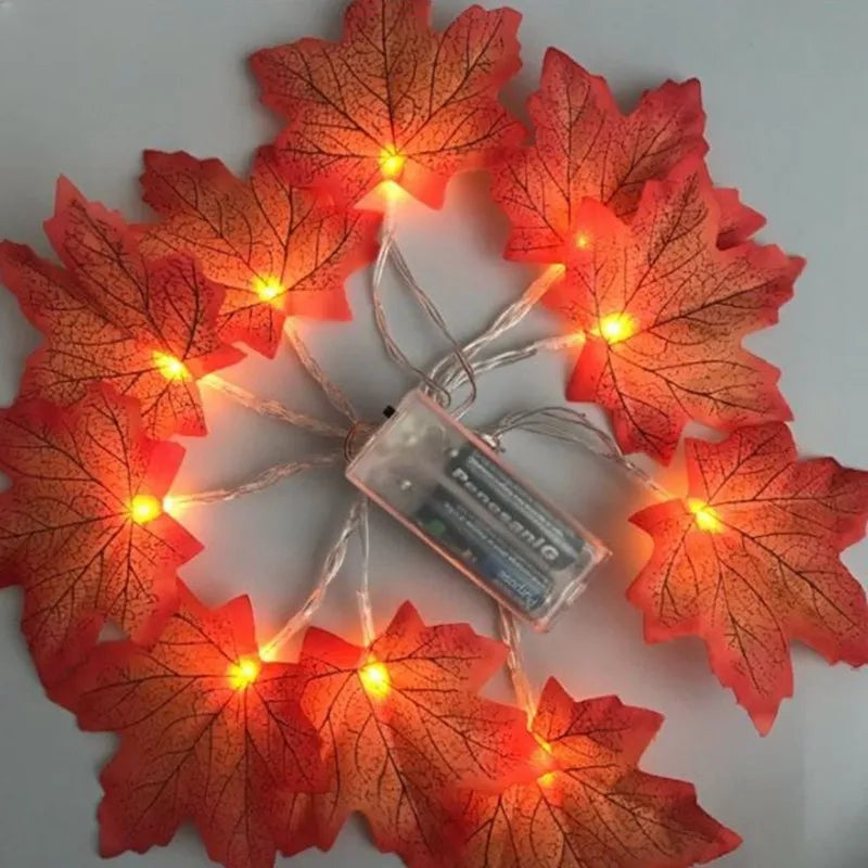 Led maple leaf light string