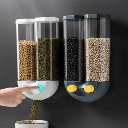 Wall mounted 2 portion cereal dispenser