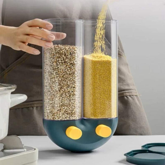 Wall mounted 2 portion cereal dispenser